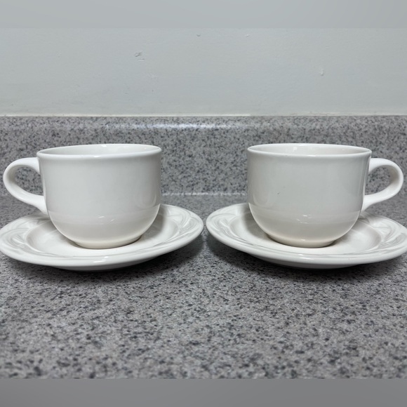 Other - Pfaltzgraff Acadia Pattern White Cup and Saucer Sets